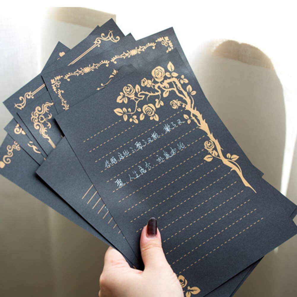 24 Sheets Vintage Letter Paper Wedding Invitation Writing Stationery Paper 3 Styles, Each Style 8 Kinds of Different Patterns