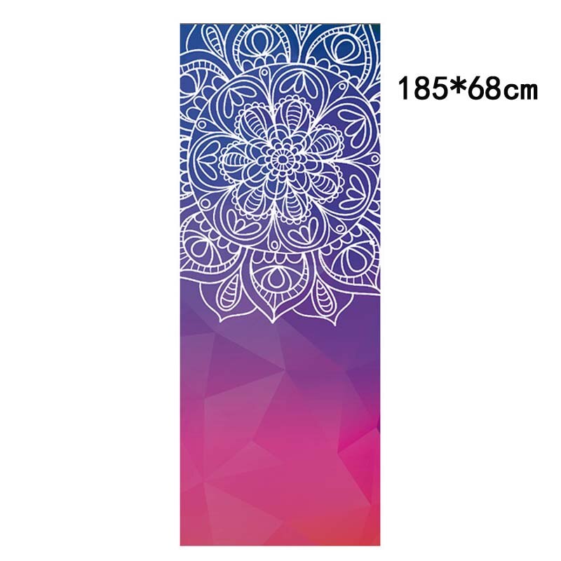 Toalla de Yoga antideslizante para viajes, manta plegable para ejercicio físico, Pilates, esterilla de Yoga impresa de secado rápido, cubierta de 185x68cm: 12