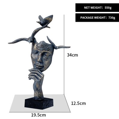 Escultura de Arte Moderno, esculturas decorativas modernas para decoración de casa, arte moderno, decoración del hogar, esculturas de mano, estatuas abstractas: Thinker