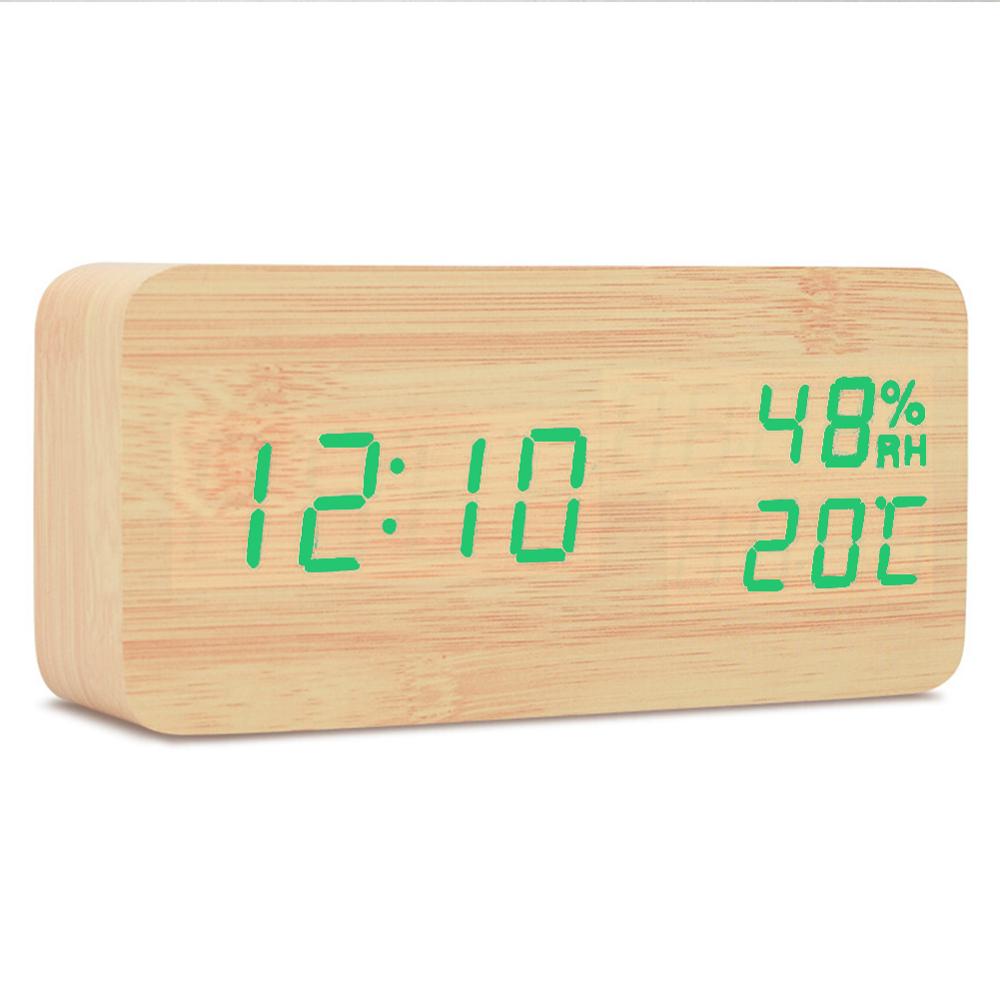 Wood Alarm Clock USB/Batteries PowereD Home Bedside Bedroom Desktop LivingRoom Multifunction Electronic LED Display Alarm Clock