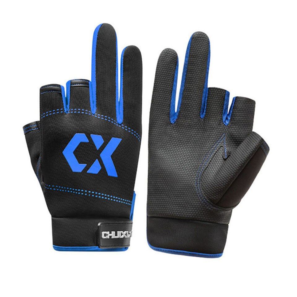 Guantes de pesca antideslizantes para hombre y mujer, equipo deportivo con 3 dedos cortados, para pesca al aire libre, 1 par