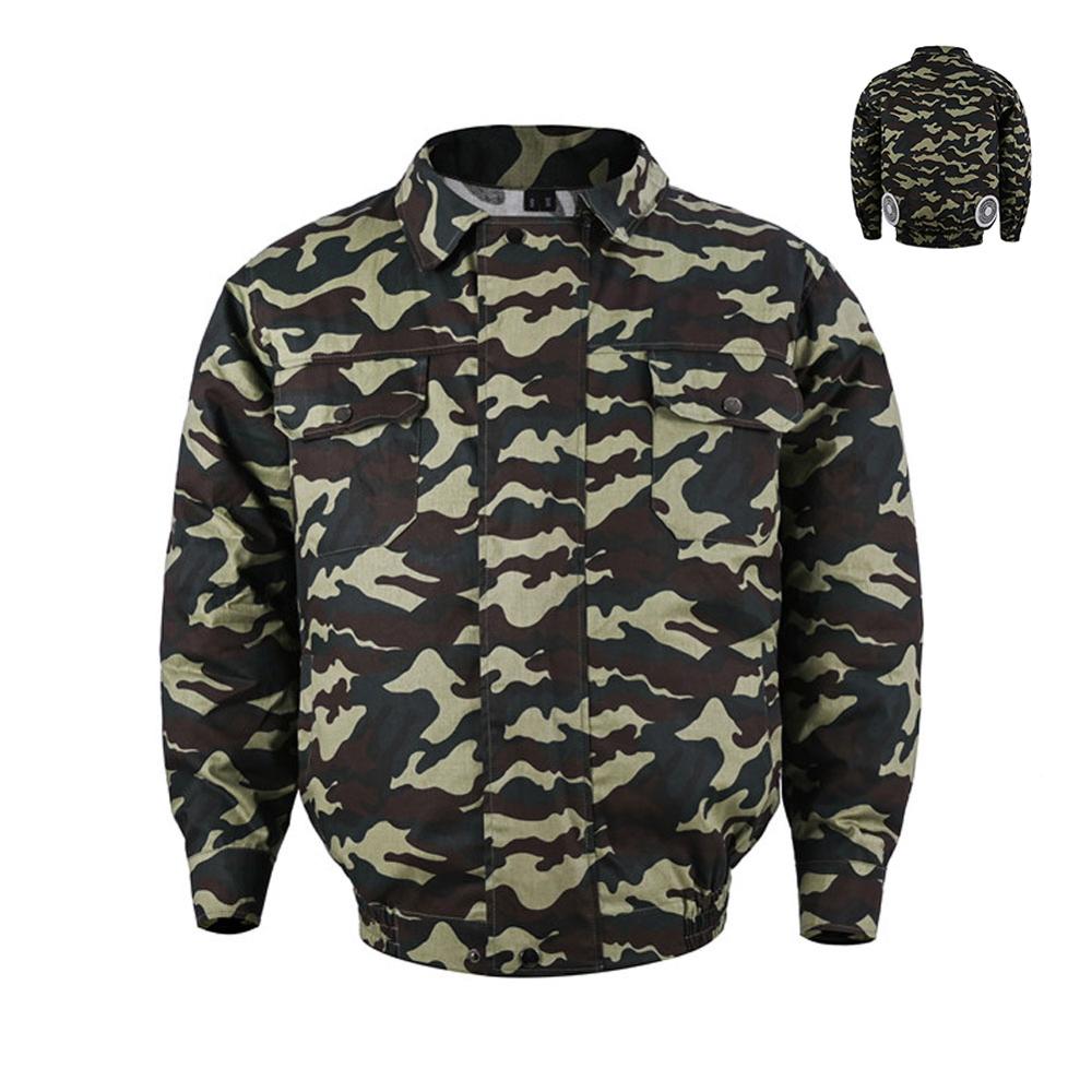 Chaqueta de refrigeración para exteriores para hombre, ropa de aire acondicionado, protección solar, resistente al desgaste, para trabajo y construcción, Verano: camouflage / XXL 3XL