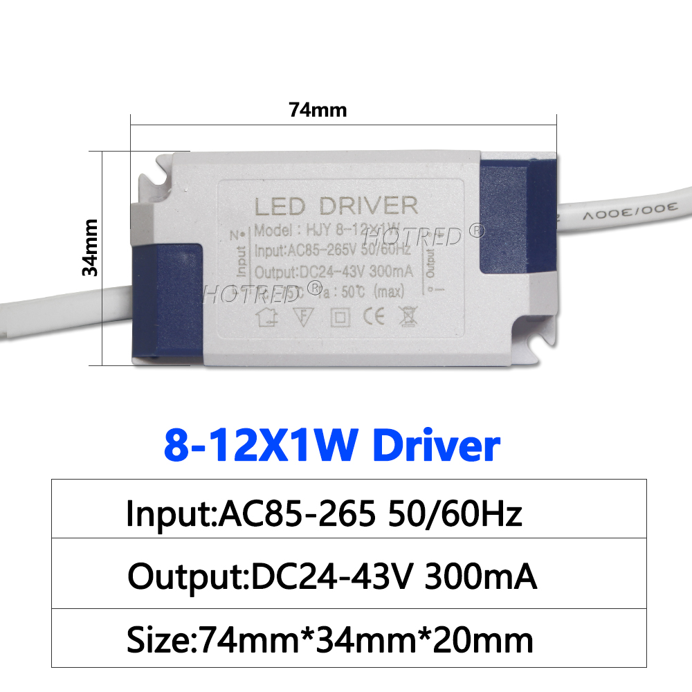 LED-Treiber 300ma 280ma 1w 3w 5w 7w 12w AC 110V 220V bis DC9V 12V 15V 21V 24V 48V Beleuchtung Transformator Tafel Decken leuchte Streifen: Grau