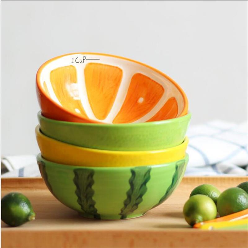 Frutero de cerámica con forma de sandía para comedor, mesa de salón, decoración creativa, 5 pulgadas, naranja, , E11131