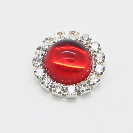 estilo, 10 Uds., cuentas brillantes de 15mm, accesorios redondos de joyería Diy, placa de diamantes de imitación, accesorios de ropa para invitación de boda: Blanco