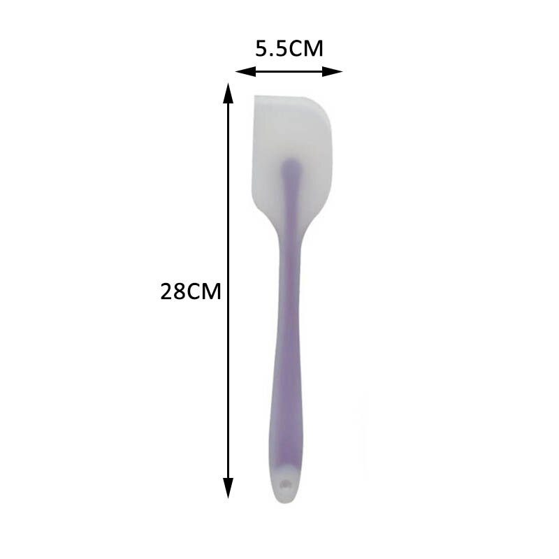 1pcs Kitchen Supplies Silicone Cake Spatula Translucent Multi Purpose High-temperature for Butter Cooking Cookie Pastry Scraper: Purple