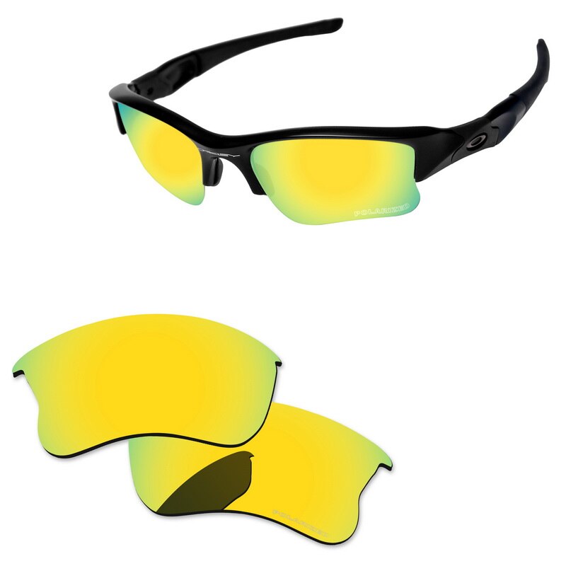 Alphax-lentes polarizadas de policarbonato para gafas de sol XLJ, lentes de repuesto para chaqueta plana auténtica, múltiples opciones: 24K Golden