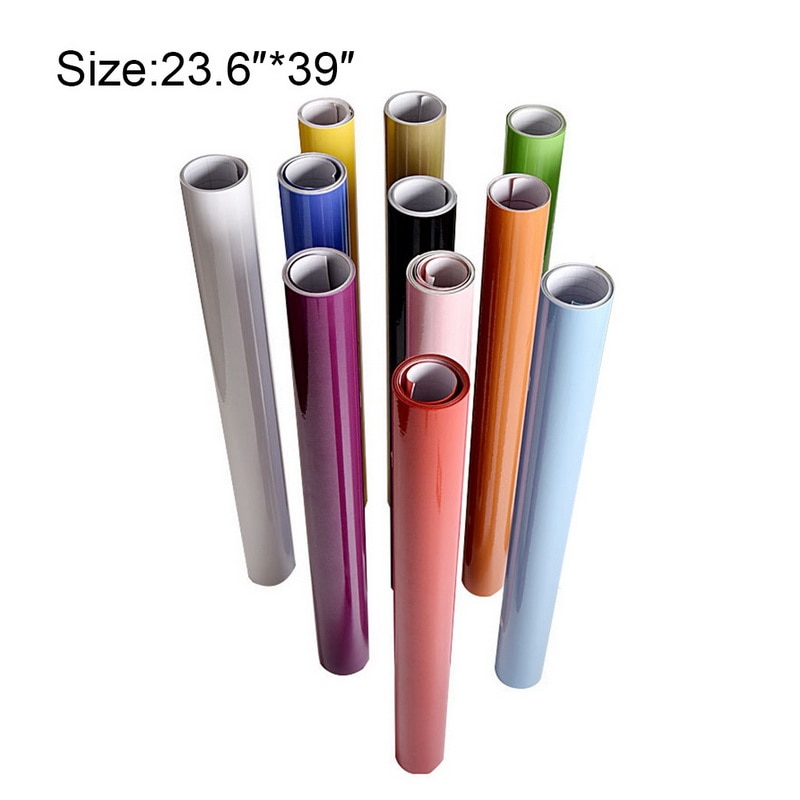 1M/Roll Glossy Waterproof PVC Cabinet Wallpaper Self Adhesive Contact Paper Cabinet For Door Furniture Stickers Bathroom Kitchen