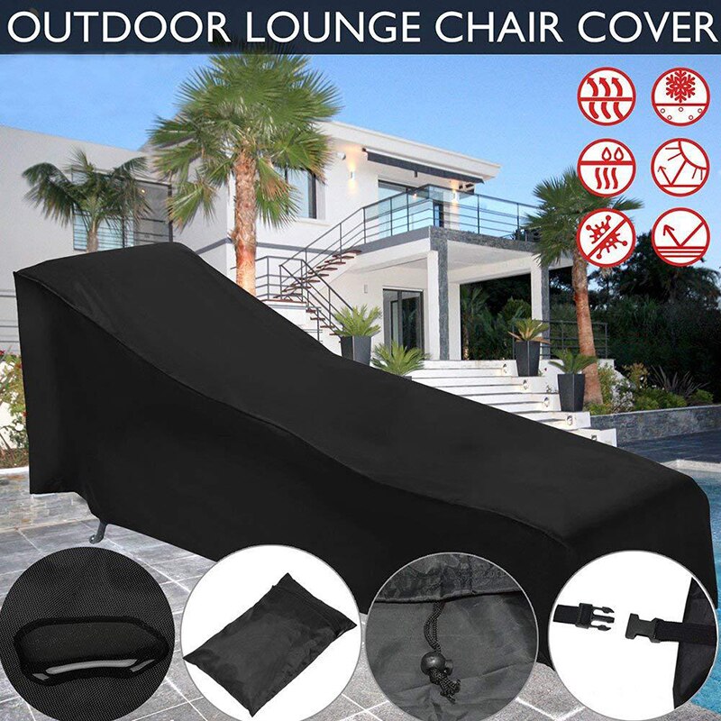 Chaise Lounge Chair Cover Waterproof Lounge Chair Recliner Protective Cover for Outdoor Courtyard Garden Patio