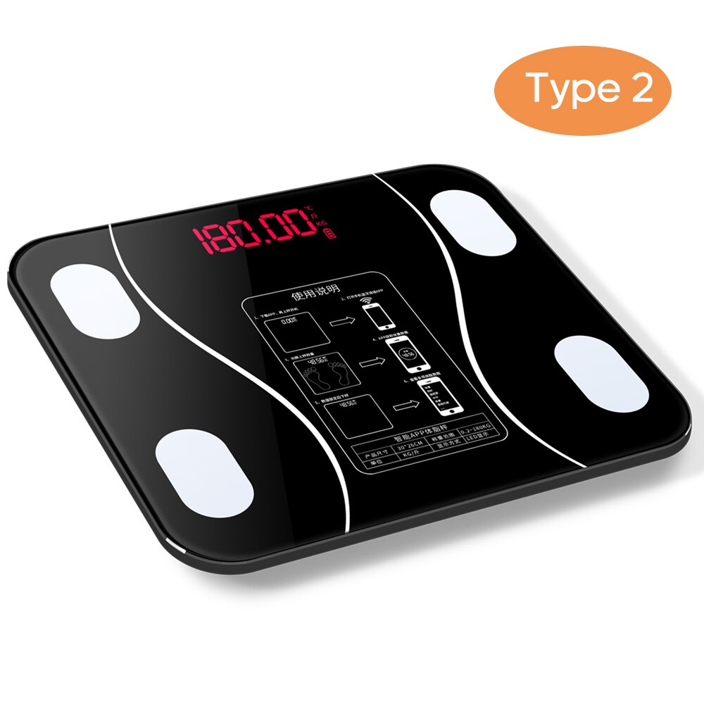 Bathroom Body Fat BT Electronic Digital Scale Human Weight Mi Scales lcd Display Body Index Electronic Smart Weighing Scales: Default Title