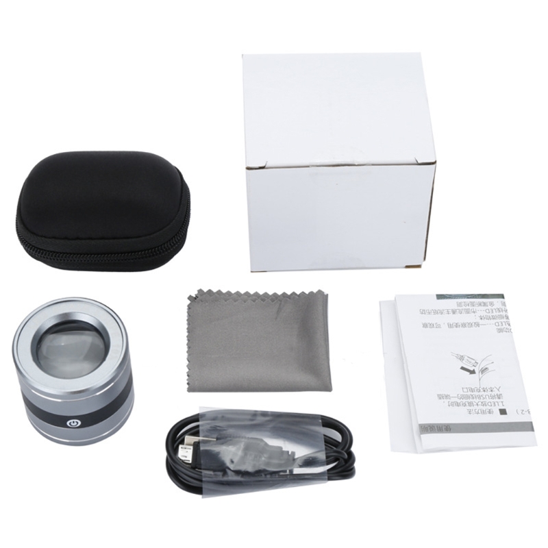 Bruchsichere Lupe, faltbar, Leselupe, LED-Skala, Lupe, USB-Aufladung, Vergrößerungslinse zum Lesen,