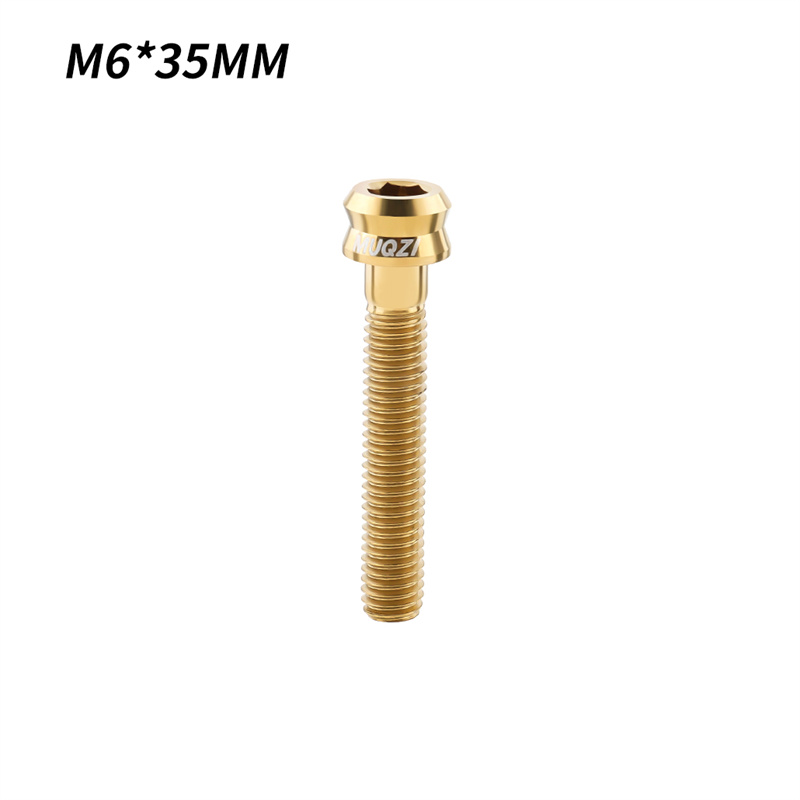 MUQZI Titanschrauben M6 * 30 MM M6 * 35 MM Headset-Kappenschraube MTB Rennrad Ultraleichte Titan-Vorbauschraube Fahrradzubehör: Gold