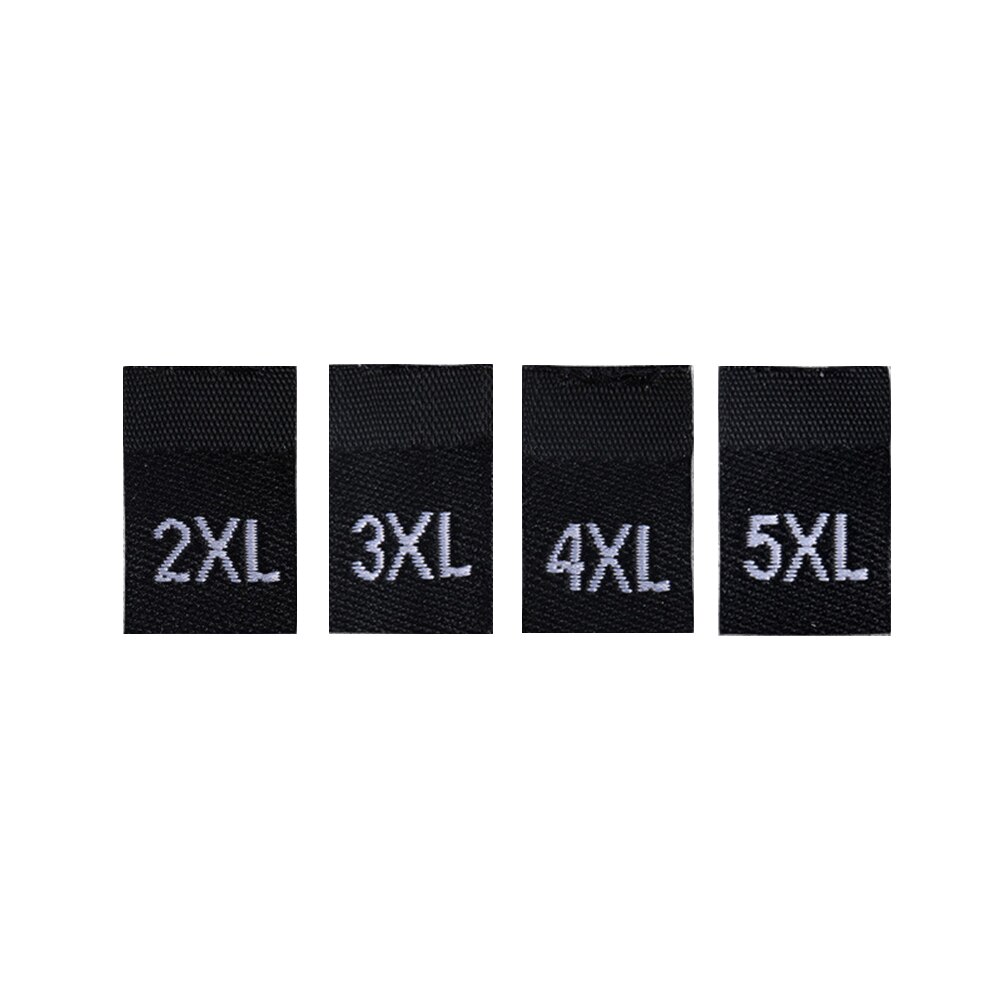 500 Stuks Kleding Size Labels Gevouwen Doek Labels Algemene Geweven Size Mark Praktische Kleding Maat Etiketten Voor Winkel Thuisgebruik wit: BlackSize 2