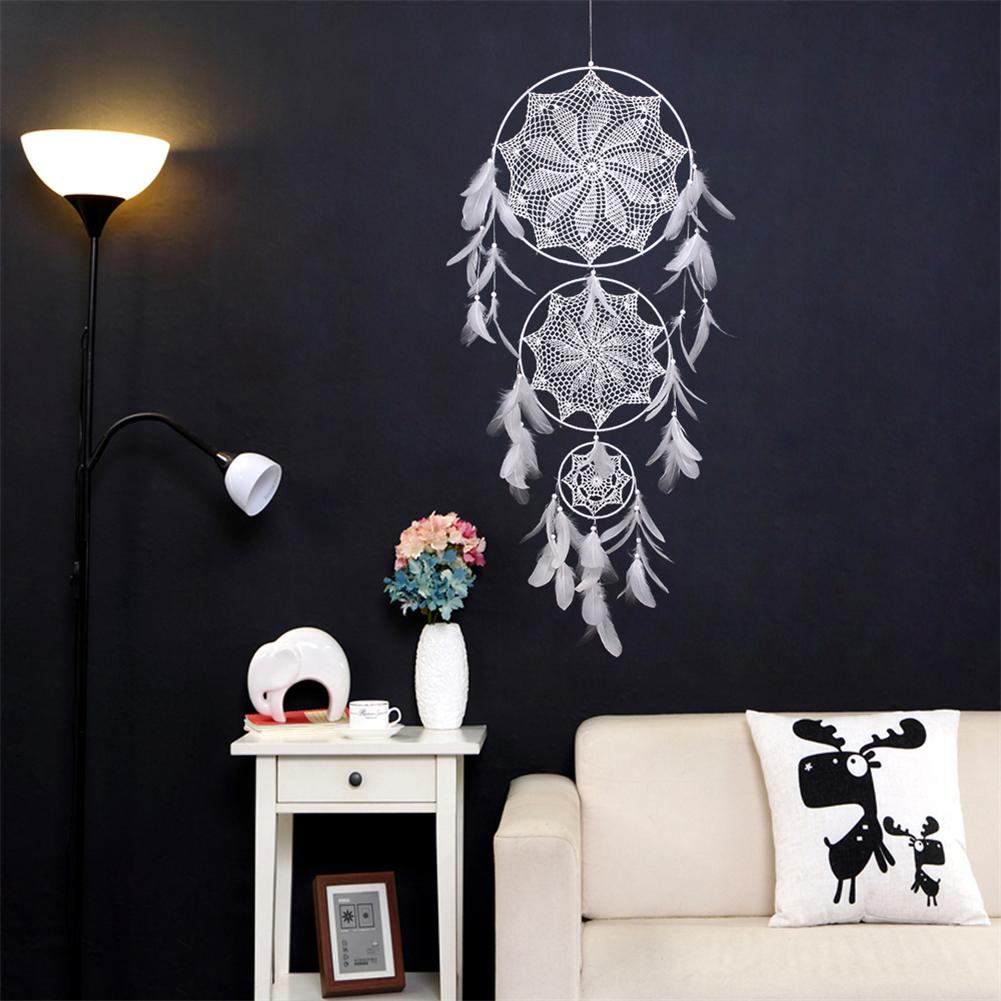 Large Lace Dream Catcher Wall Hanging Home Decor Handmade Dreamcatcher DIY Pompon Girl Nordic Hanging Decor Wedding Decoration