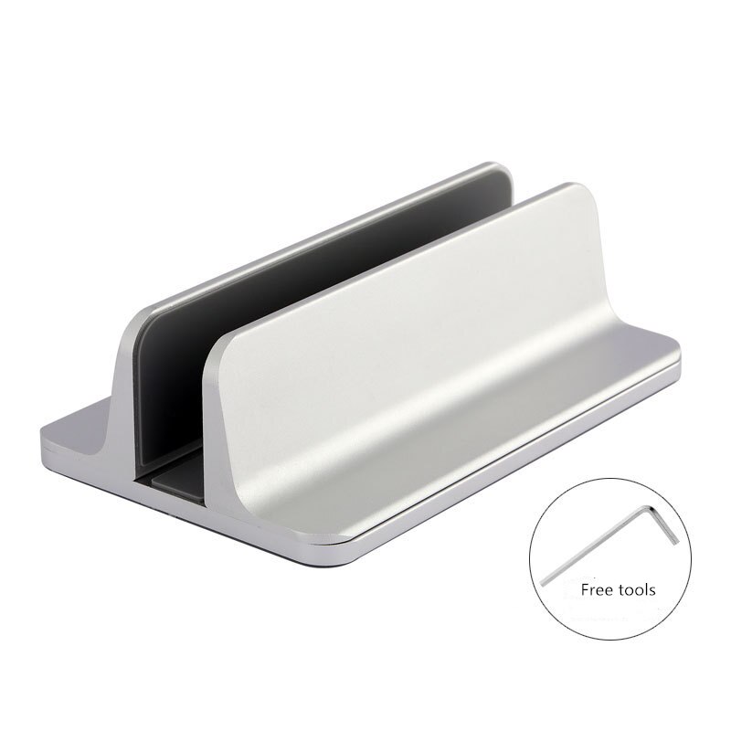 Soporte Vertical para ordenador portátil, accesorio de Metal ajustable, doble soporte de escritorio de aluminio, soporte de libro para Notebook, PC: Silver Single slot