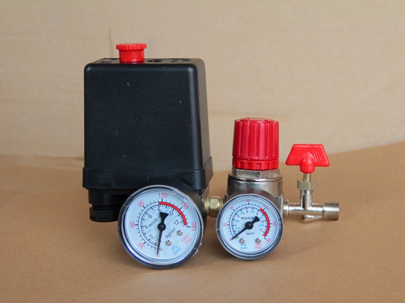 125 psi kleine luchtcompressor drukschakelaar bediening 15a 240v/ ac instelbare luchtregelklep compressor vier gaten