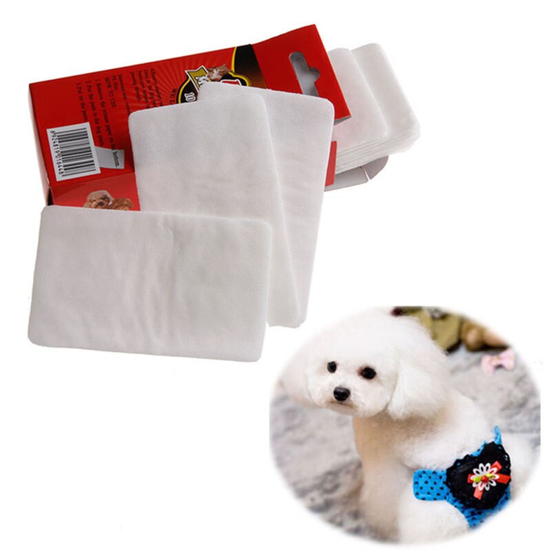 10Pcs/Set Disposable Female Pet Dog Non-Woven Fabrics Sanitary Pad Towel Napkins