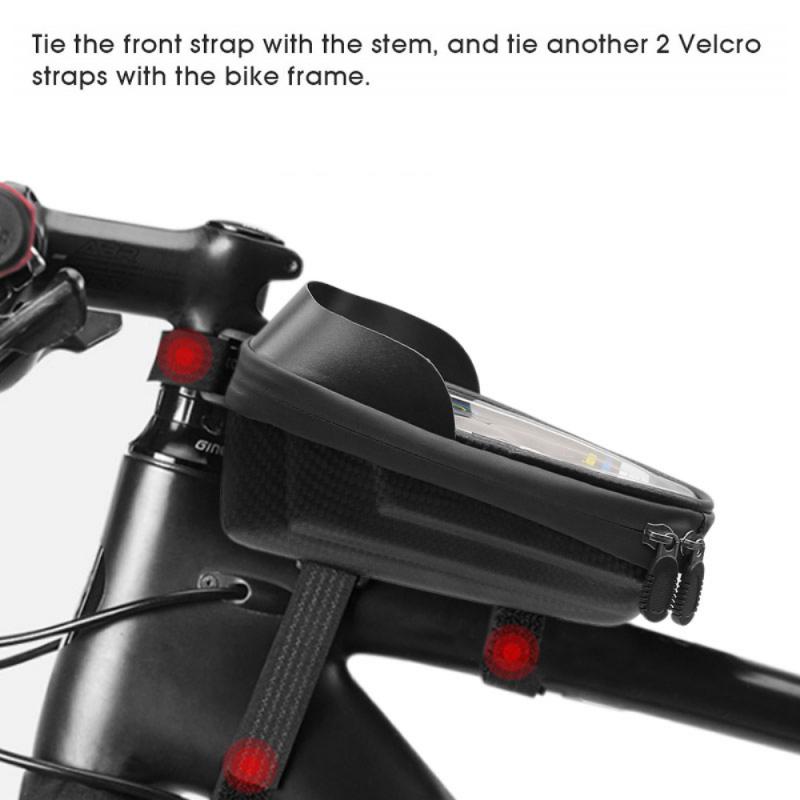 Bicycle Phone Bag PVC Hard Shell Waterproof Cycling Front Top Tube Bag 7.0 Inch Touch Screen Cycling Frame Bag Bike Accessories