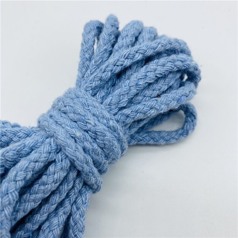 Corde 100% coton, 5 mètres/lot, 6mm, fil tressé torsadé décoratif pour la décoration Textile maison fait à la main
