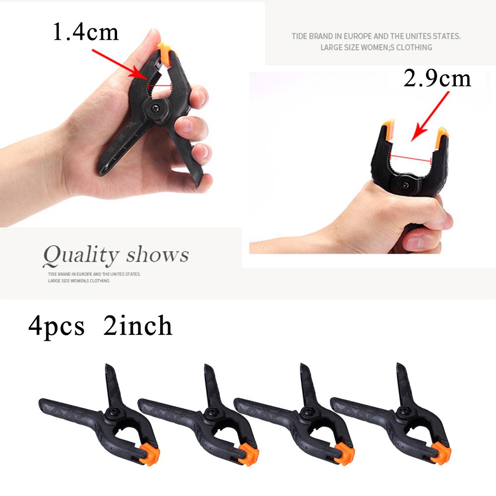 2/3/4 Inch Sterke Clip Verstelbare Nylon Lente Klemmen Voor Fotografie Studio Tool Accessoires Achtergrond Achtergronden Vaste Clip: WHITE