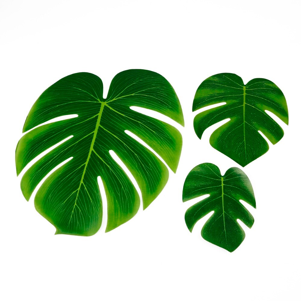 12Pcs Artificial Tropical Palm Leaves for Hawaiian Luau Theme Party Decorations DIY Wedding Home Garden Decoration