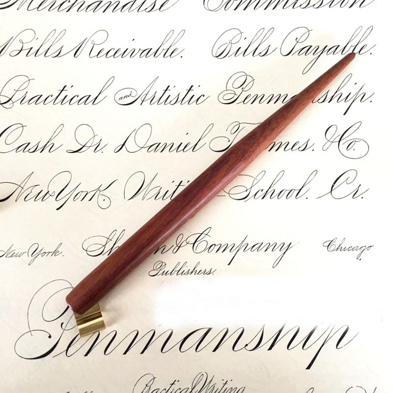 Handmade Solid Wood Copperplate Script Oblique Dip Pen Nib Holder Best