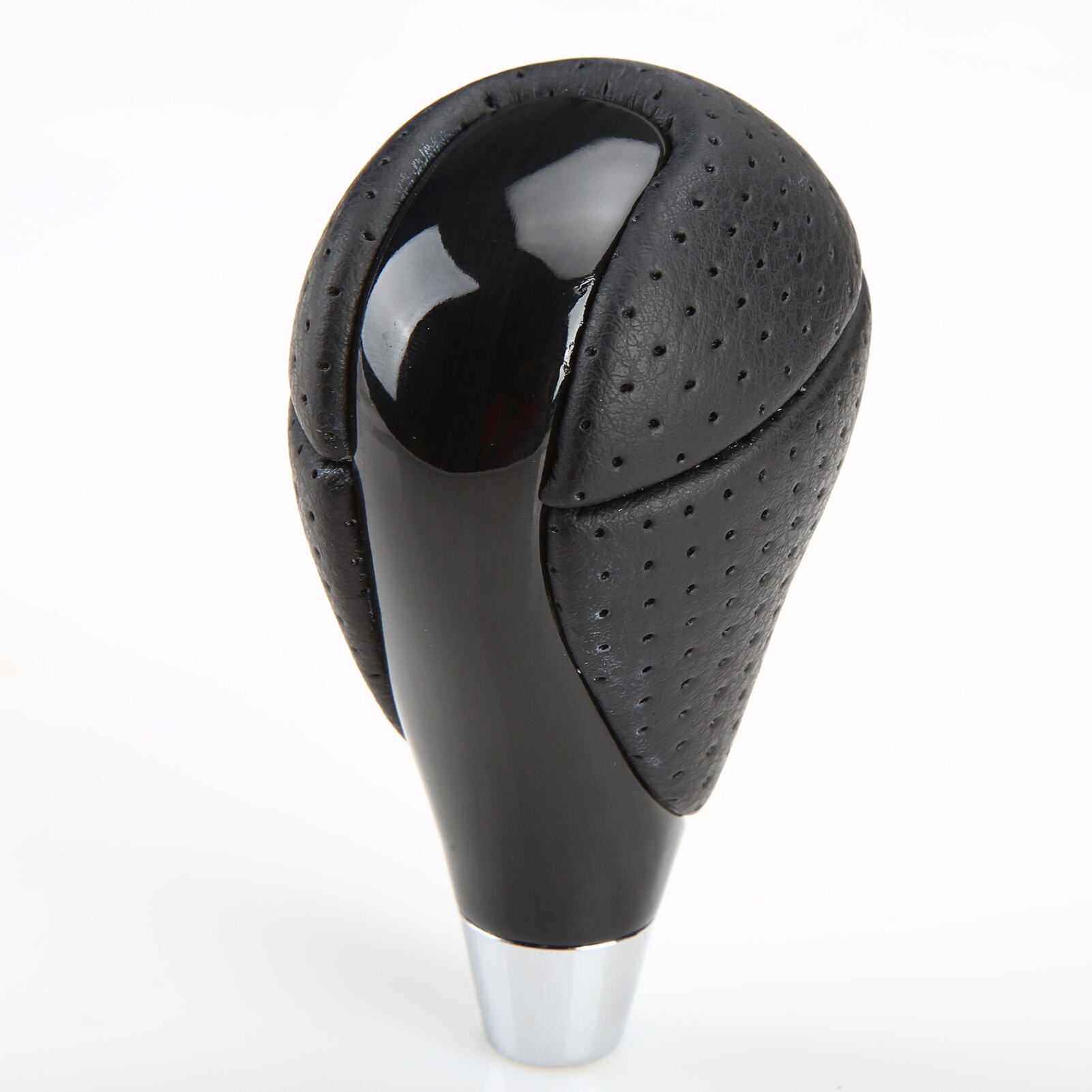 Carbon Fiber Black Faux Leather Gear Shift Knob Electroplating Gear Stick Level Suit for Toyota Lexus Mazda