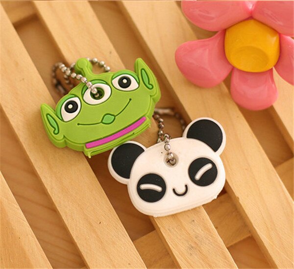 2 PCS Animal Silicon Key Caps Covers Keys Keychain Case Shell Novelty Item Figurines For key Control Dust Cover Keychain Decor: 5