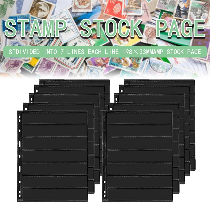 10PCS Stamps Grid Stamp Page Collection Stamps Holders of Stamp Album PVC loose-leaf Inners of not including Cover