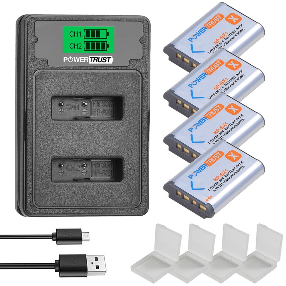 NP-BX1 Batterij NPBX1 BX1 En Snelle Dual Charger Voor Sony AS20, AS100, AS200, CX405, CX440, h300, HX90V, MV1, RX100, X1000,: 4Battery and Charger