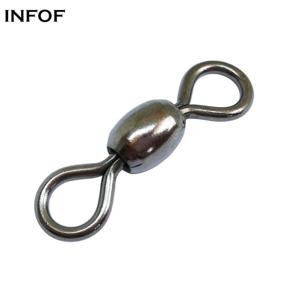 INFOF 100 pièces/lot pêche pivotant grue pivote en acier inoxydable connecteur de pêche en eau salée Terminal