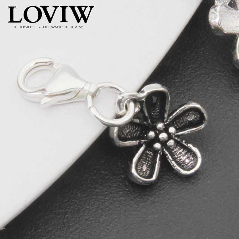 Blackened Daisy 925 Sterling Zilver Charm Goede Hanger Vrouwen Thomas Mode-sieraden Fit Armband