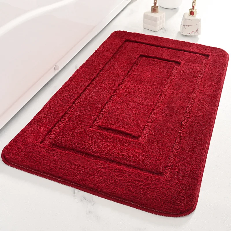 Bathroom Rug Microfiber Shaped Absorbing Non Skid Solid Color Lavatory Carpet Washroom Essentials Latest Bath Mat Water Soaking: 45x70cm / Yellow