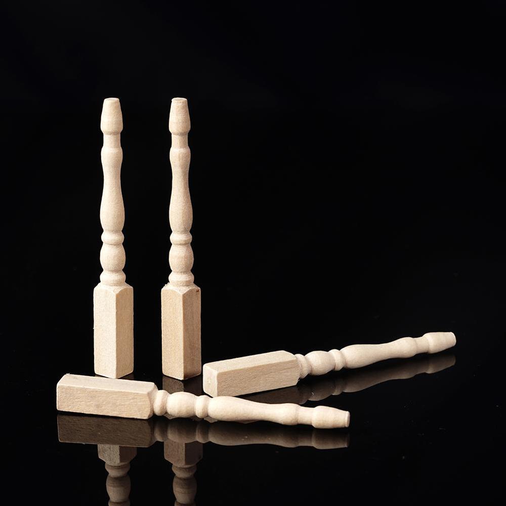 Gehirn Spiel Kinder Spielzeug Puppenhaus Miniatur DIY Holz 4 teile/los 1:12 Möbel Bein Stuhl Tisch