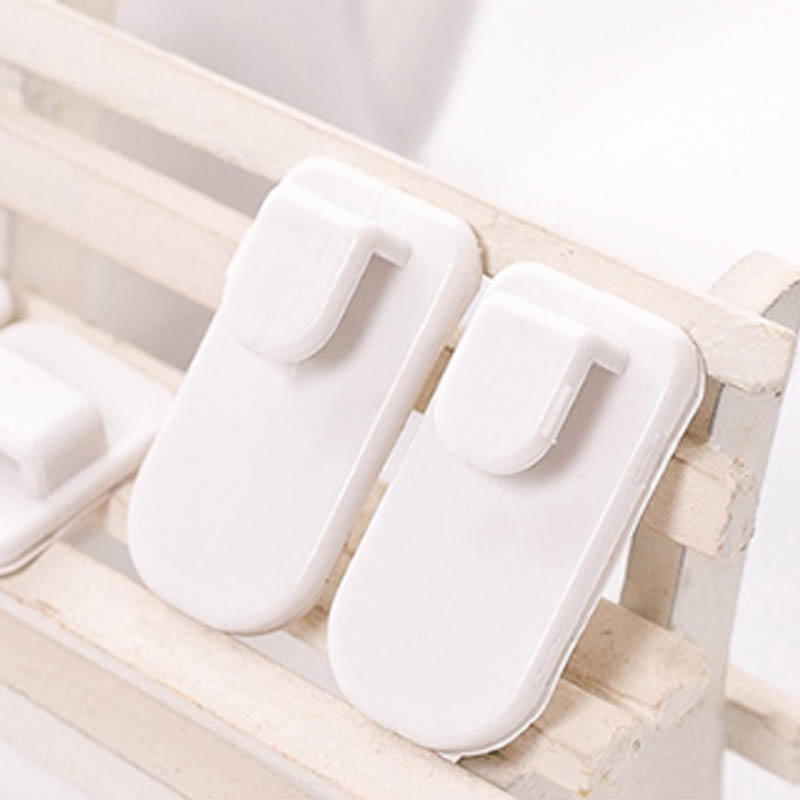 Support autocollant en plastique auto-adhésif pour télécommande, support autocollant, support robuste pour télécommande, support mural Portable, 2 paires: WHITE