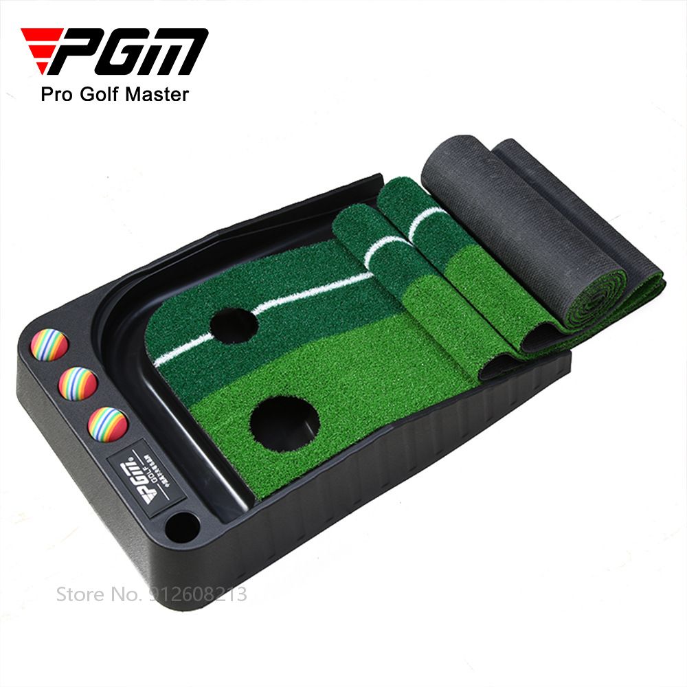 PGM 2.5/3m Indoor Golf Putting Mat Home Practice Carpet with Fairway Golf Putter Trainer Ball Return Mini Golfing Training Aids