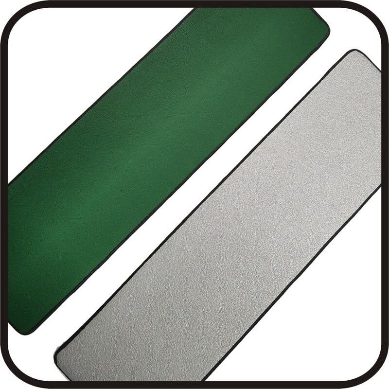 Pulsera de cuero con geométrico para mujer, brazalete de piel con de pirámide de Egipto de 40mm, con colores reversibles, de Francia: silver green leather