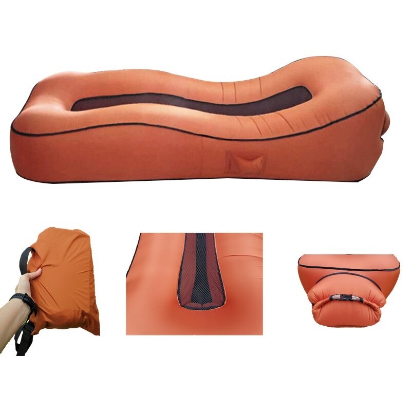 Outdoor Foldable Inflatable Sofa Bag Waterproof Air Couch Lazy Beach Lounger Portable Office Sleeping Daybed Garden Furniture