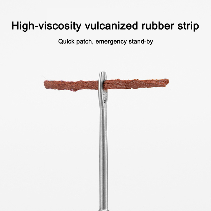 Kit de reparación de neumáticos sin cámara para bicicleta de montaña, tapón plano para pinchazo, reparación de tiras de tocino de goma y juego de herramientas de inserción