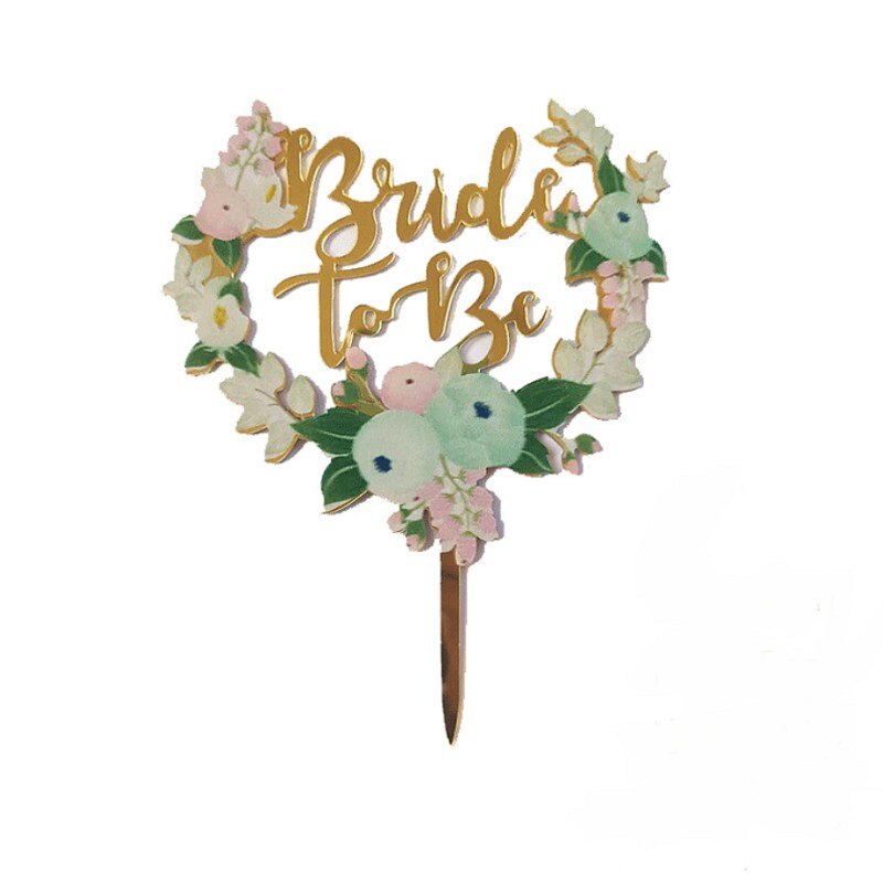 Acrylic Wedding Anniversary Cake Topper Flower Series Mr and Mrs Bride to Be Love Wedding Cake Topper Wedding Decoration: Bride To Be