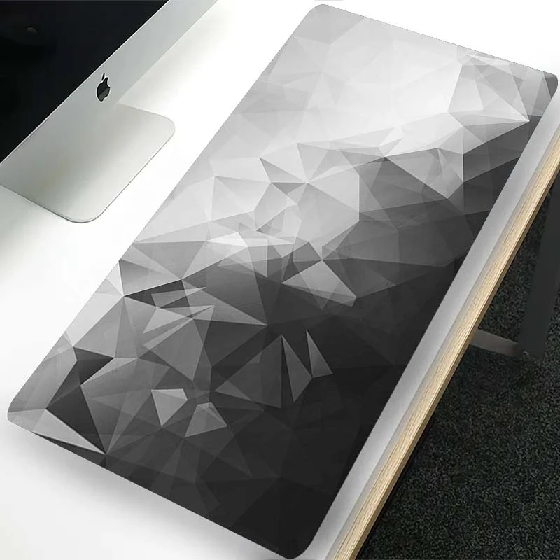 Tapis de souris de joueur noir et blanc, fond en caoutchouc antidérapant et résistant à l'usure avec bord cousu, tapis de clavier adapté au travail 400x900