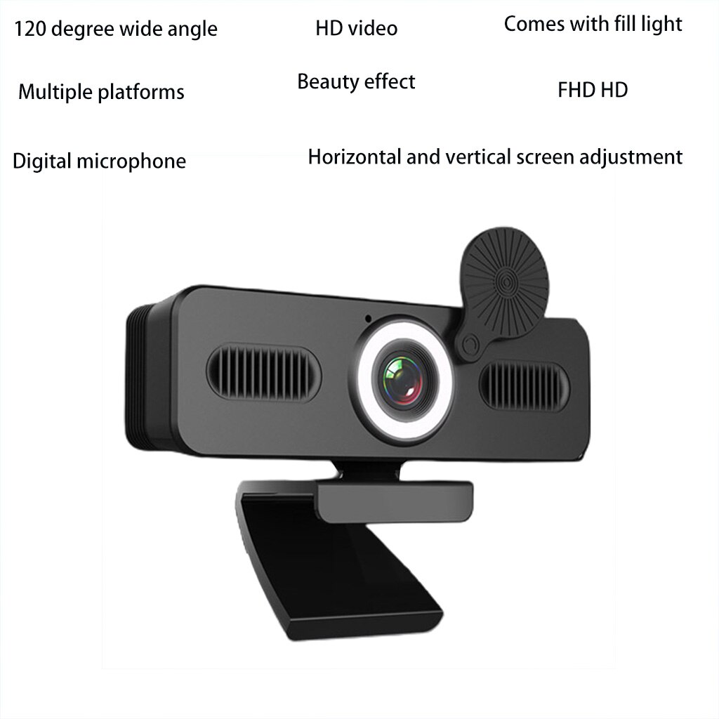 1080P/2K/4K Beauty Computer Camera USB Autofocus Lens Free Drive WebCam Built-in Microphone Webcam Privacy Cover Speaker