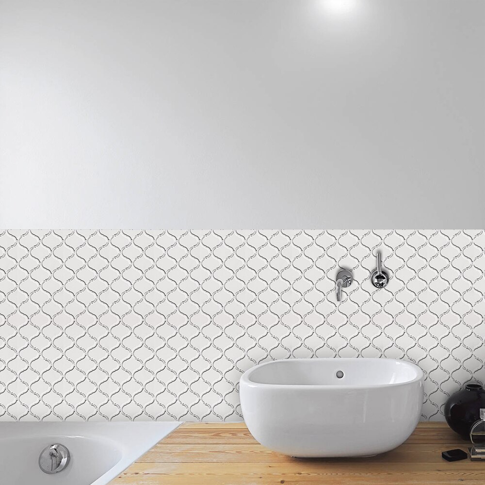 Funlife® Tile sticker Kitchen Backsplash Removable Self-Adhesive Oil Proof Peel &amp; Stick Bathroom Decorative Floor Easy to Clean