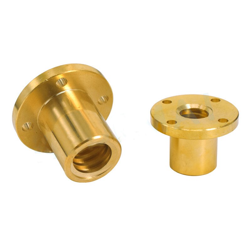 T8 Lead Screw Copper Nut Trapezoid Screw Support Copper Nut Flange Stepper Motor Guide Screw CNC3D Printer Parts Screw Nut Brass