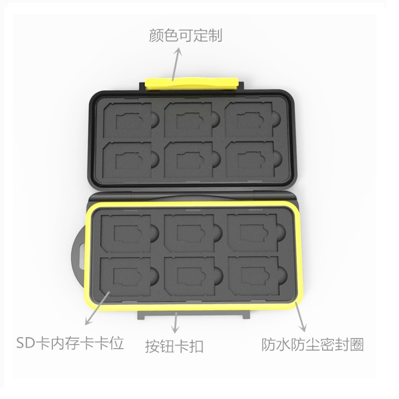 Memory Card Case Box Storage Holder 12 SD 12TF Micro SD Card 24 Cards Hard Bag Waterproof plastic shaped 12TF+12SD