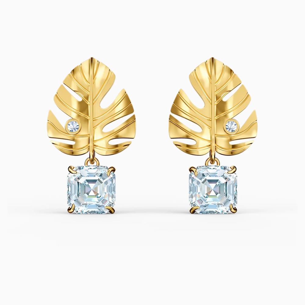 Original SWA Earrings with Original Logo Flowers Heart Round Shape Charm Women Jewelry: 5519253