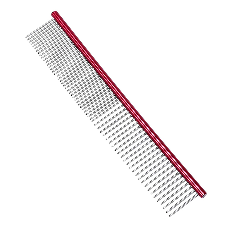 Benepaw Rvs Kat Hond Kam Professionele Lichtgewicht Comfortabele Afgeronde Wervelkolom Puppy Pet Grooming Tool: Rood