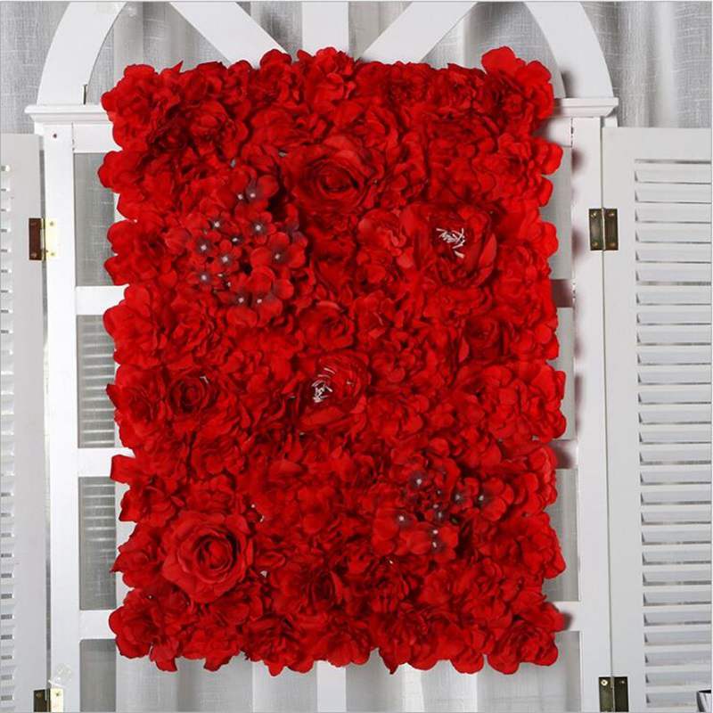 Hoge Dichtheid Bloem Muur 40X60 Cm Zijde Rose Kunstmatige Bloemen Romantische Voor Bruiloft Achtergrond Decoratie 13 Kleur: huaqian8