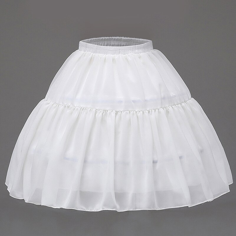 White Ball Gown 2 Hoops Short Underskirt Petticoats Chiffon Lolita Ballet Rockabilly Jupon Crinoline Skirt Slips cancan de novia
