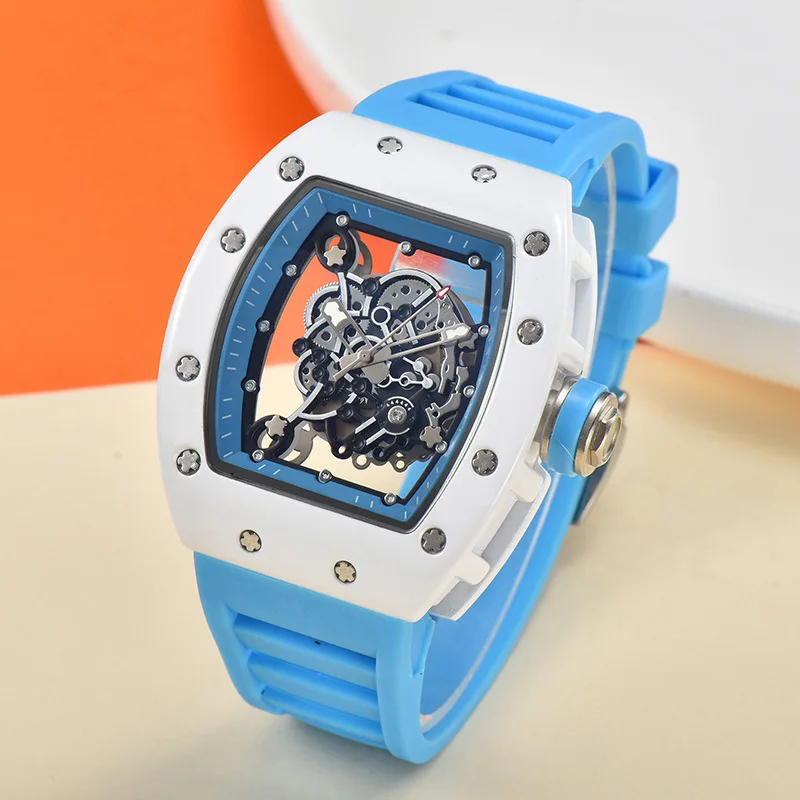 Luxe quartz herenpolshorloge 2025, modetrend, automatisch waterdicht herenhorloge, lichtgevende transparante horloges: Coffee
